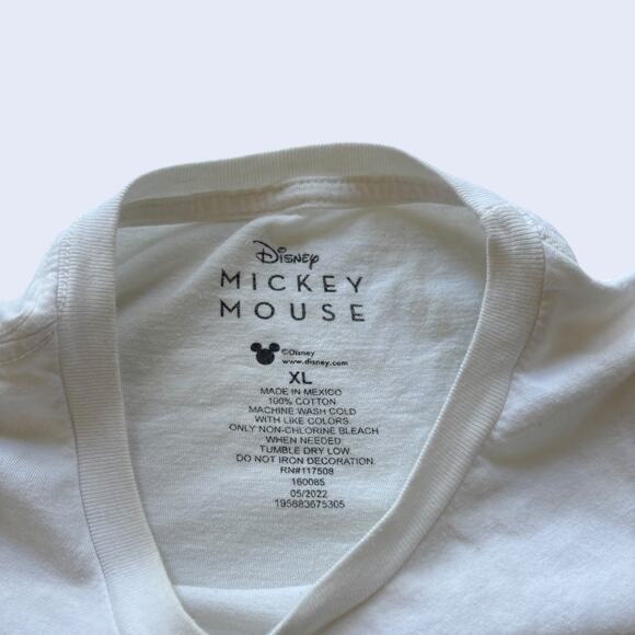 Disney Mickey Mouse Square Graphic Tee White XL Crewneck Unisex Streetwear - Picture 3 of 6